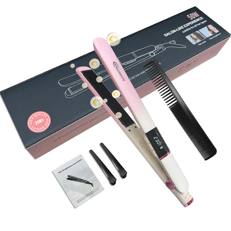MAIMEITE 2-in-1 Hair Straightener & Curler, 20-Second Heat-Up, Hair Protection, Automatic Hair Curler