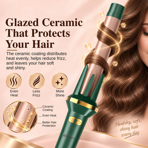 MAIMEITE 25mm Automatic Curly Hair Straightener & Ceramic Curling Iron, Automatic Ceramic Hair Curler, Libra Hair Curly Styler