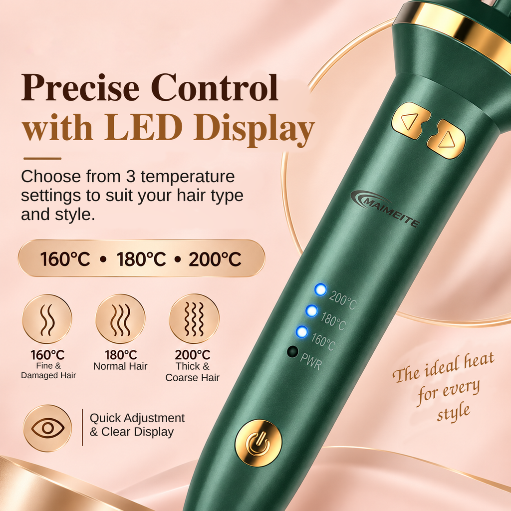 MAIMEITE 25mm Automatic Curly Hair Straightener & Ceramic Curling Iron, Automatic Ceramic Hair Curler, Libra Hair Curly Styler