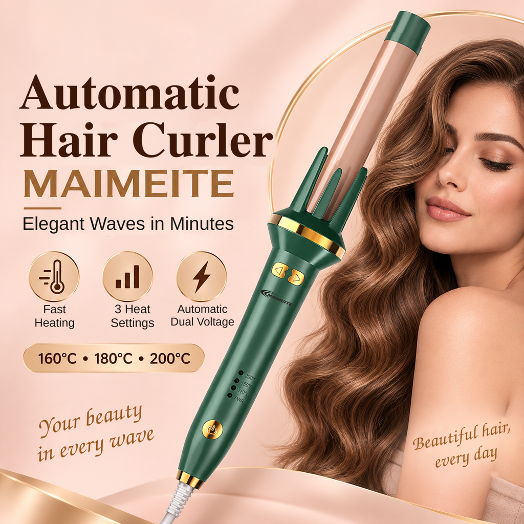 MAIMEITE 25mm Automatic Curly Hair Straightener & Ceramic Curling Iron, Automatic Ceramic Hair Curler, Libra Hair Curly Styler