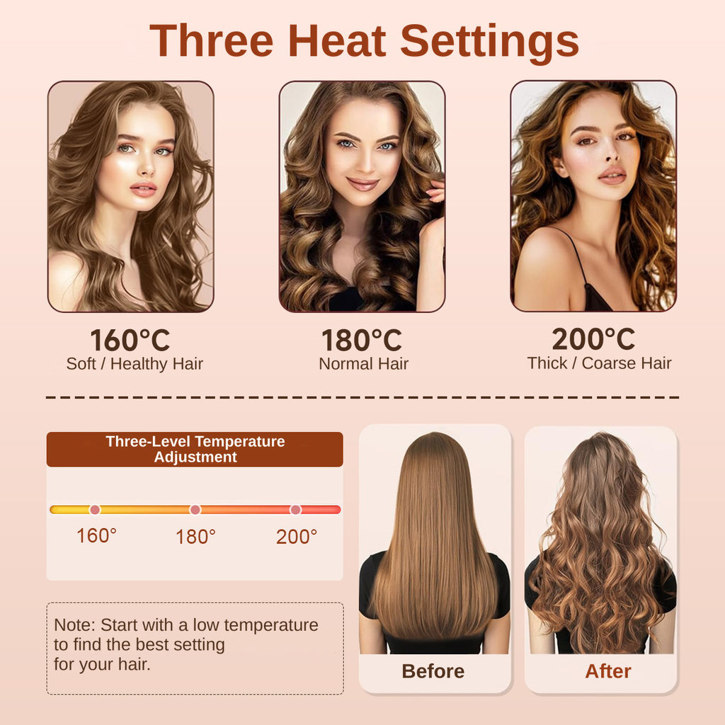 MAIMEITE 25mm Automatic Curly Hair Straightener & Ceramic Curling Iron, Automatic Ceramic Hair Curler, Libra Hair Curly Styler