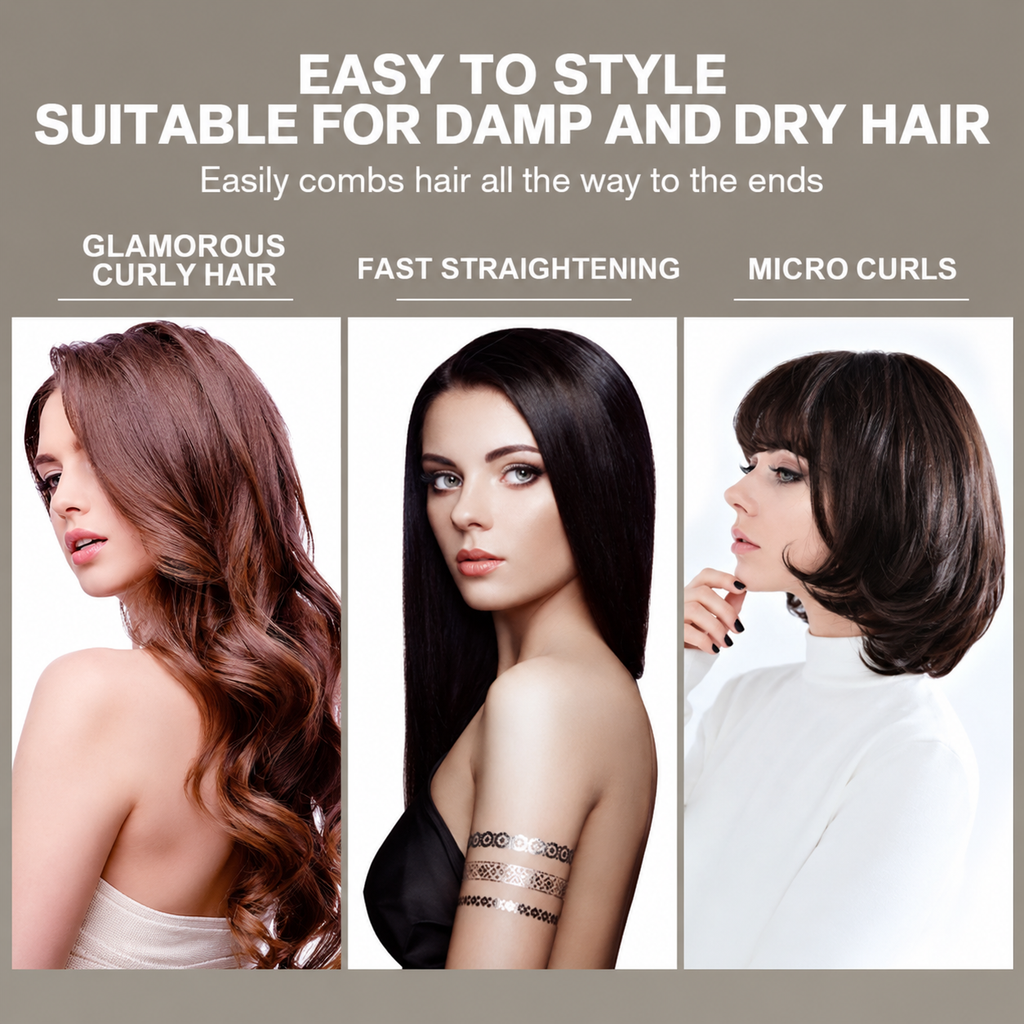 MAIMEITE Saturn 2-in-1 Easy-to-Use 30W Ceramic Hair Straightener & Curly Styler, Black