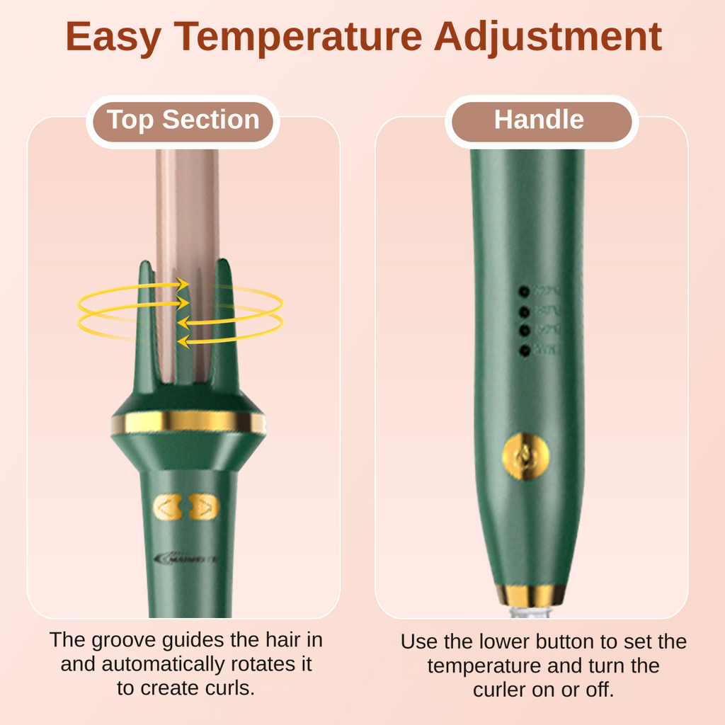 MAIMEITE 25mm Automatic Curly Hair Straightener & Ceramic Curling Iron, Automatic Ceramic Hair Curler, Libra Hair Curly Styler