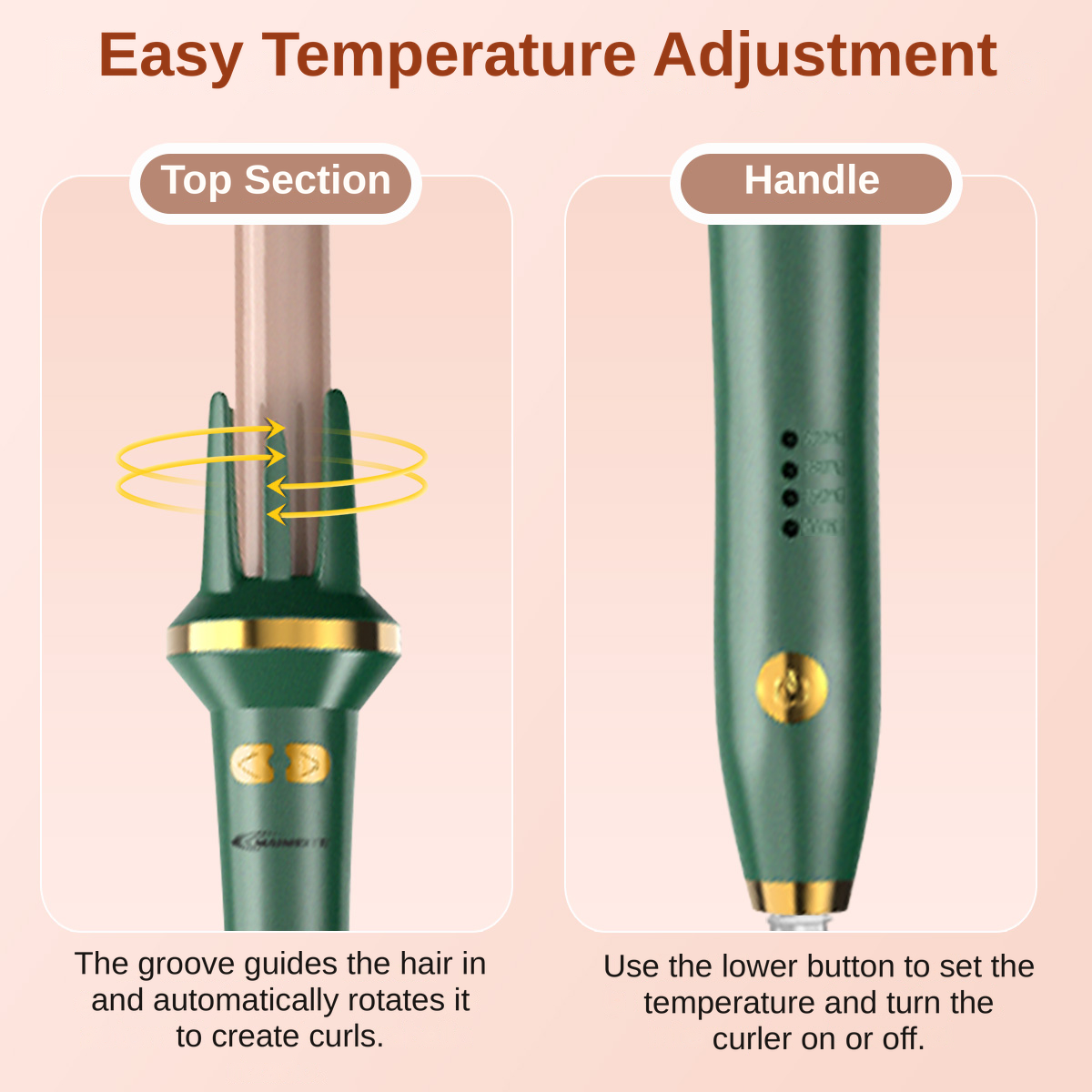 MAIMEITE 25mm Automatic Curly Hair Straightener & Ceramic Curling Iron, Automatic Ceramic Hair Curler, Libra Hair Curly Styler