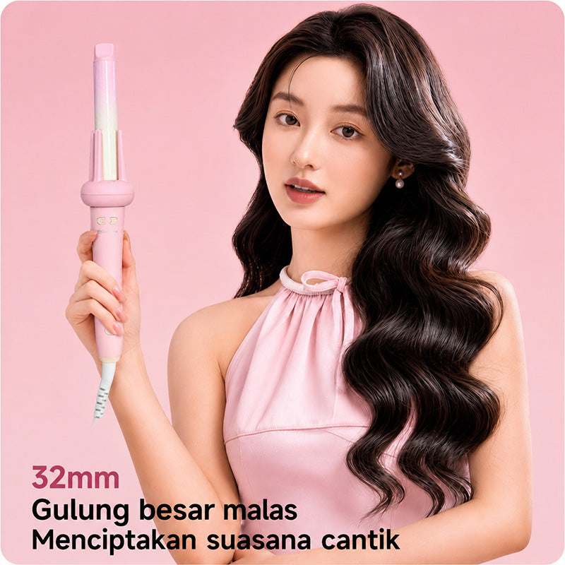 MAIMEITE Hair Styler – 25mm Automatic Curling Iron with Pink Gradient, Fast Heating, Auto Curler