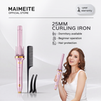 Alisador y rizador cerámico automático para cabello rizado de 25 mm MAIMEITE, rizador automático cerámico para cabello, moldeador de rizos Libra