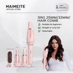MAIMEITE 4-in-1 Upgraded Ceramic Automatic Curling Iron & Hair Straightener, Multifunctional Hair Styler with Straightener Comb and Hair Clip