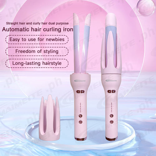 MAIMEITE 2-in-1 Automatic Curly Hair Straightener & Curler, Automatic Hair Curling Iron, Negative Ion, Curly Hair Straightener, Fast Heating, Reminder
