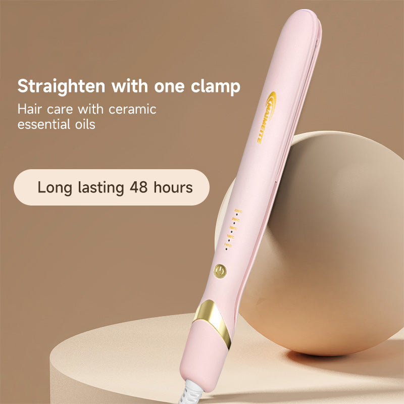 MAIMEITE 2-in-1 LCD Hair Straightener, Professional Portable Curly & Straight Hair Styler, Keratin Ceramic Curling Iron