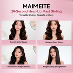 MAIMEITE Hair Straightener, Curler, Curly Hair Iron, Straightening Iron, Affordable Straightener, 2-in-1 Straight & Curly Hair Styler, Rebonding Iron, Hair Comb