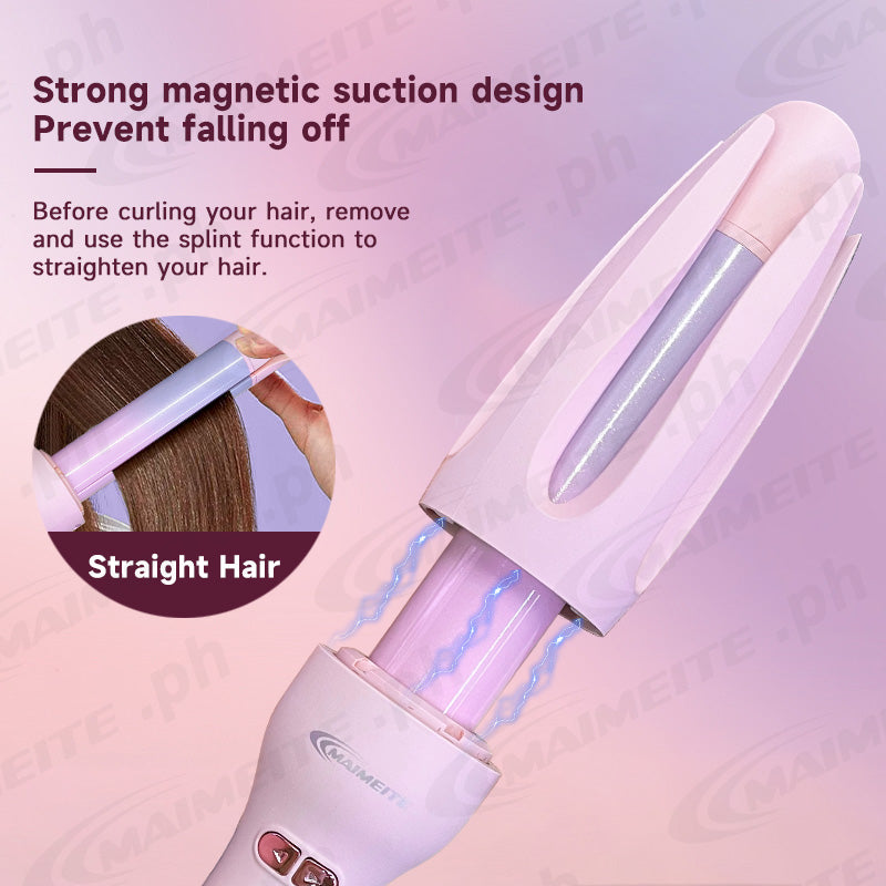MAIMEITE 2-in-1 Automatic Curly Hair Straightener & Curler, Automatic Hair Curling Iron, Negative Ion, Curly Hair Straightener, Fast Heating, Reminder