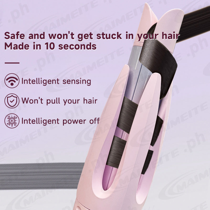 MAIMEITE 2-in-1 Automatic Curly Hair Straightener & Curler, Automatic Hair Curling Iron, Negative Ion, Curly Hair Straightener, Fast Heating, Reminder