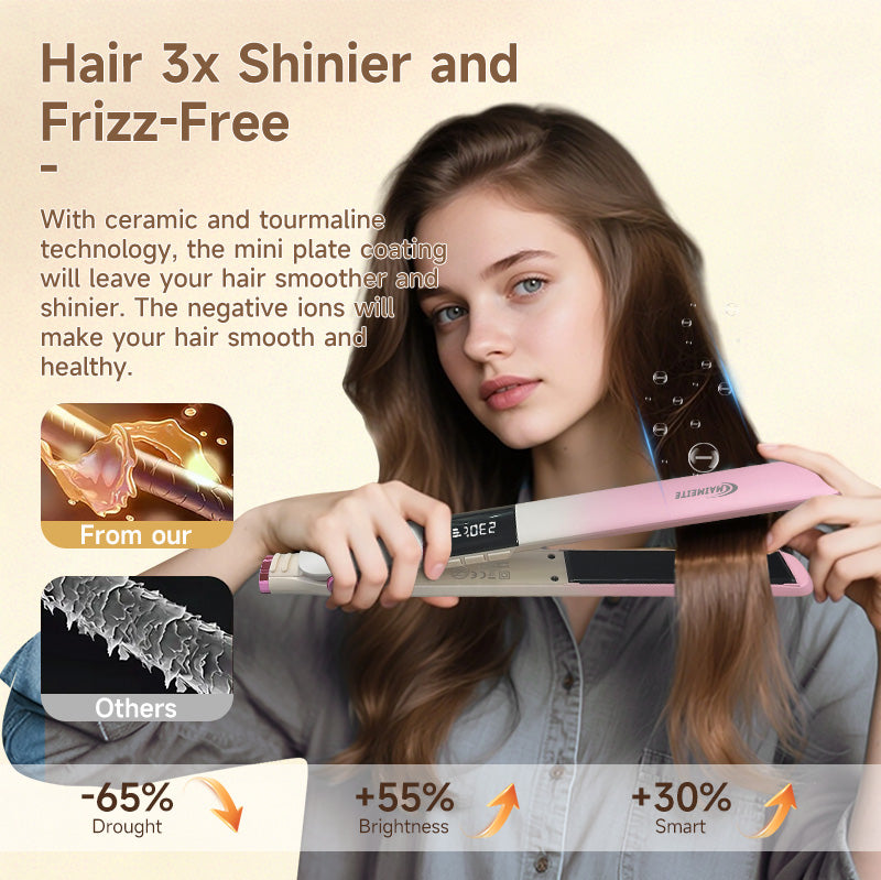 MAIMEITE 2-in-1 Hair Straightener & Curler, 20-Second Heat-Up, Hair Protection, Automatic Hair Curler