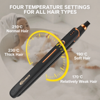 MAIMEITE Saturn 2-in-1 Easy-to-Use 30W Ceramic Hair Straightener & Curly Styler, Black