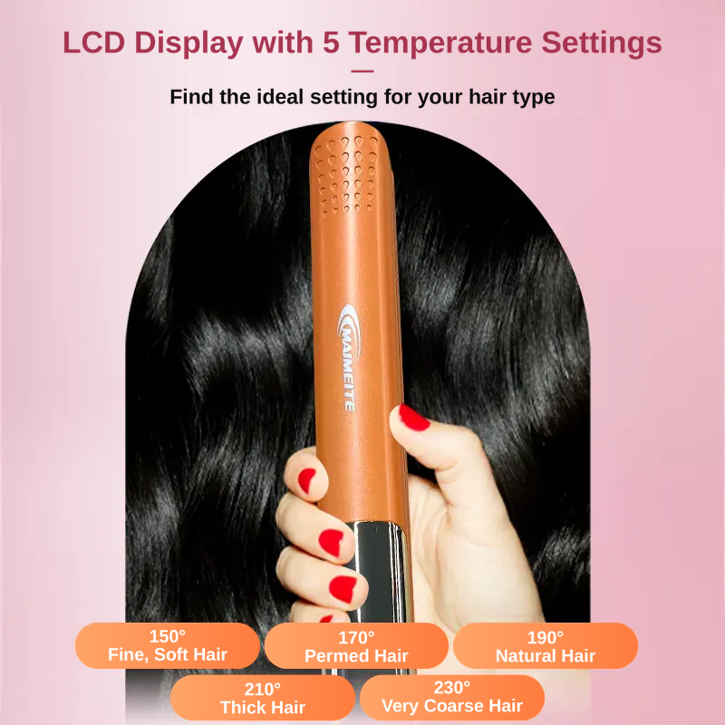MAIMEITE Hair Straightener, Curler, Curly Hair Iron, Straightening Iron, Affordable Straightener, 2-in-1 Straight & Curly Hair Styler, Rebonding Iron, Hair Comb