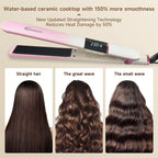 Alisador y rizador 2 en 1 para cabello MAIMEITE, calentamiento en 20 segundos, protección capilar, rizador automático para cabello