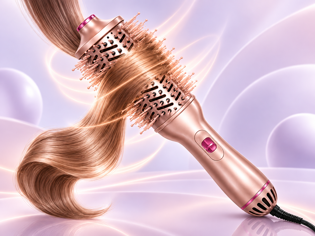 Hair styled with curls and movement using the XD-2502