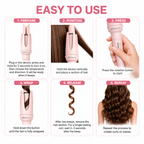 MAIMEITE 4-in-1 Upgraded Ceramic Automatic Curling Iron & Hair Straightener, Multifunctional Hair Styler with Straightener Comb and Hair Clip