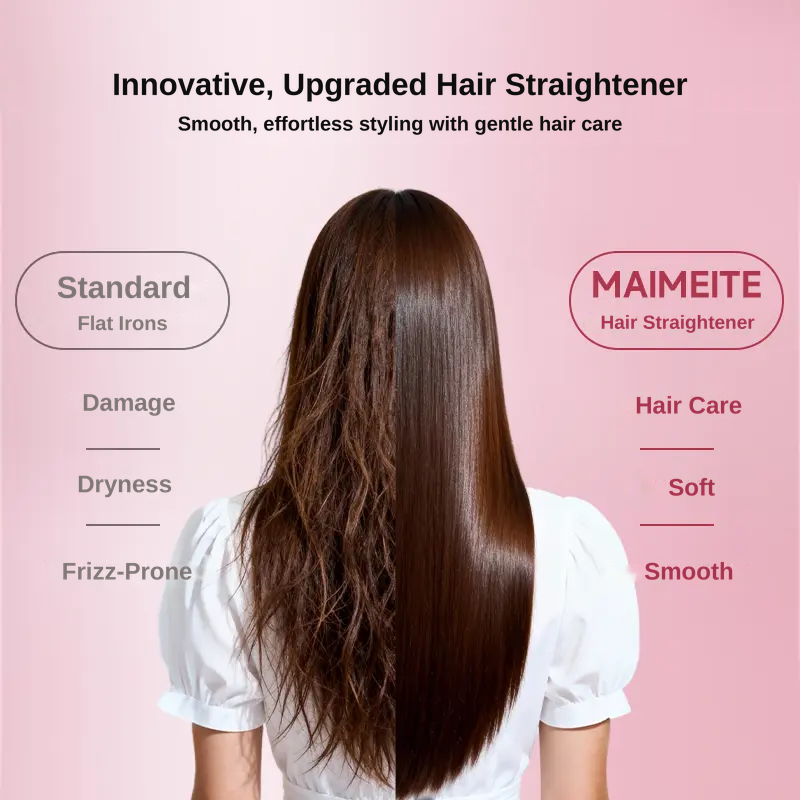 MAIMEITE Hair Straightener, Curler, Curly Hair Iron, Straightening Iron, Affordable Straightener, 2-in-1 Straight & Curly Hair Styler, Rebonding Iron, Hair Comb